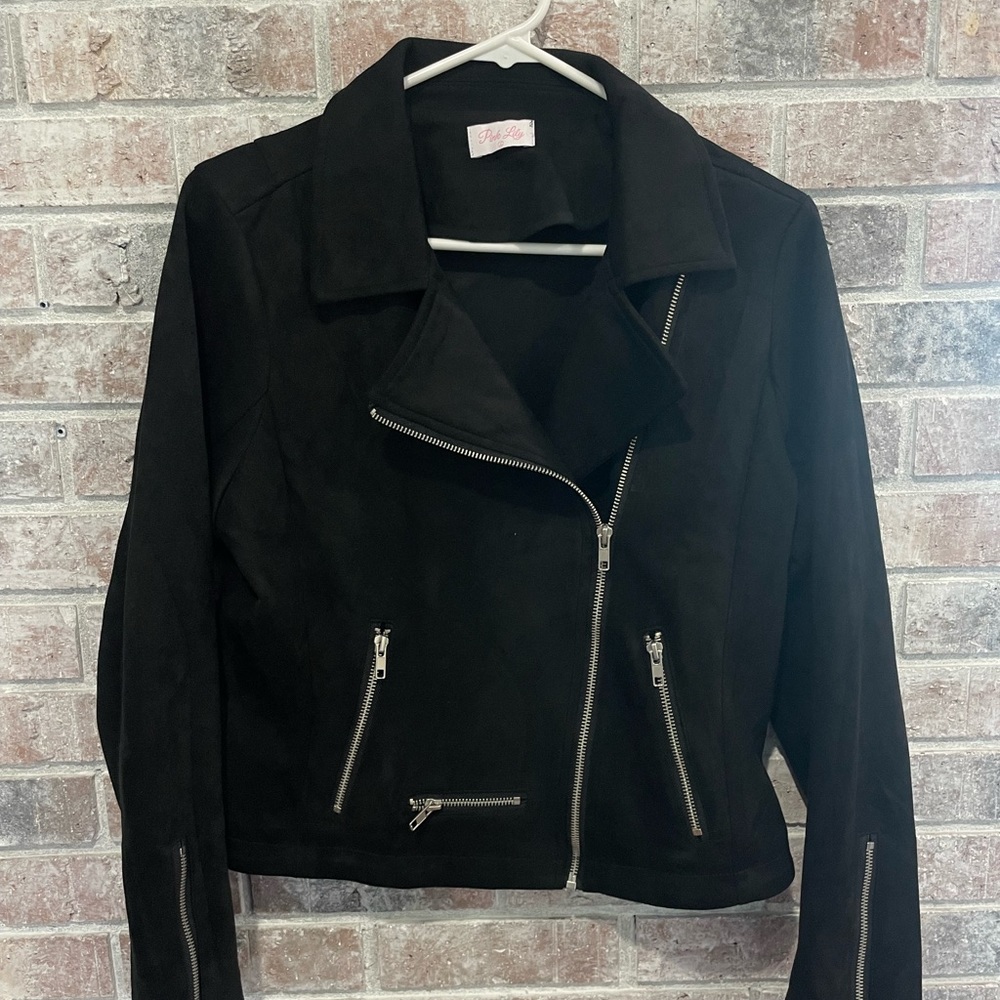 Pink Lily black suede jacket - NWOT - size large